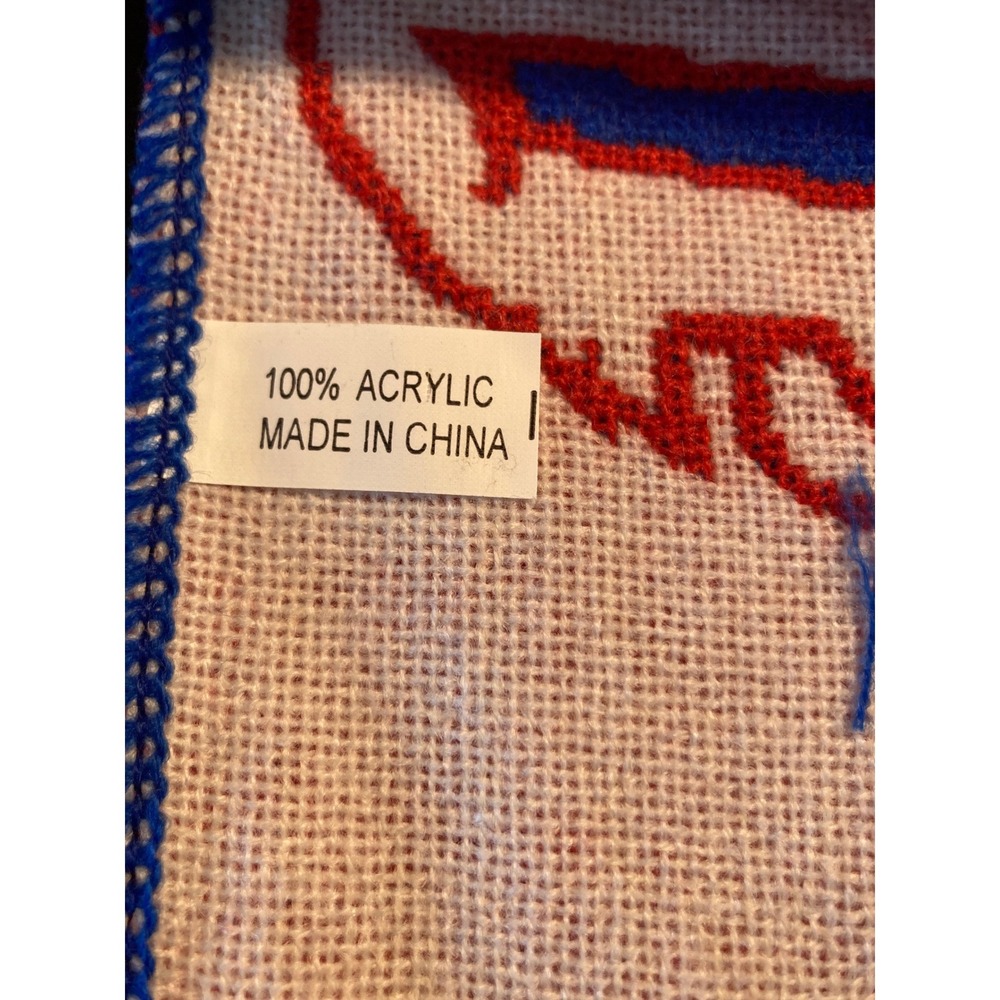 NFL Buffalo Bills Knit Scarf Blue Red White Argyle Reversible Fringe Logo - Picture 9 of 12